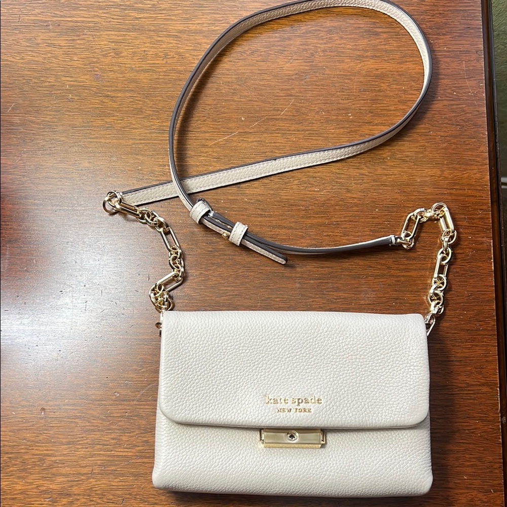 Kate Spade Cream Crossbody with Metallic Closure